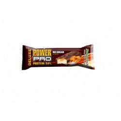 Baton energizat POWER PRO DELUXE 34% proteina, FARA ZAHAR CARAMEL SARAT 80g NATURE TECH