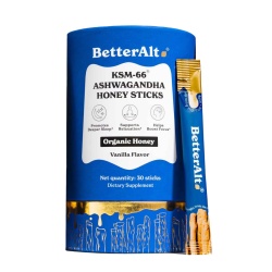 Better Alt Ksm-66 Ashwagandha Honey Sticks, Pliculete De Ashwagandha Si Miere, 30 Pliculete - Img 2