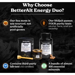 Better Alt Shilajit Sea Moss, Formula De Shilajit Cu Alge Marine, Ashwagandha Si Tongkat Ali, 120 Cps - Img 6