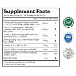 Better Alt Testo Pro, Formula Cu Shilajit Si Ashwagandha Pentru Stimularea Productiei De Testosteron, 90 Cps - Img 7