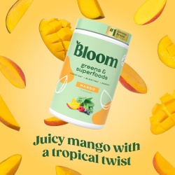 Bloom Greens & Superfoods - Mango, Amestec De Super-alimente Verzi Cu Aroma De Mango, 141 G - Img 6