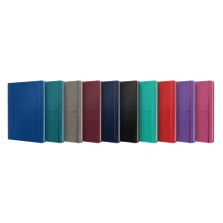 CAIET PREMIUM CU ELASTIC OXFORD SIGNATURE, B5 80F, HARTIE OPTIK 90G/MP, SCRIBZEE, COPERTA RIGIDA, SEMN CARTE, BUZUNAR INTERIOR PLIABIL PE COPERTA SPATE, COLTURI ROTUNJITE, PAGINA INFO PERSONALE, DICTANDO, DIVERSE CULORI