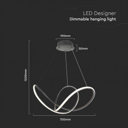 CANDELABRU LED 49W 3000K 70X120CM - NEGRU - Img 2