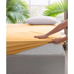 CEARCEAF PAT CU ELASTIC 180X200 CM GALBE - Img 2