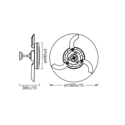 CEILING FAN RETRACTABLE 1070 66W WTOSRAM - Img 3