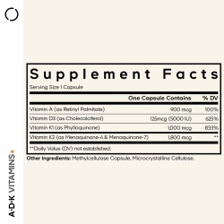 Codage Adk Vitamin Supplement, Formula Pentru O Piele Sanatoasa, Oase Puternice Si Sistem Imunitar Active, 180 Cps - Img 5