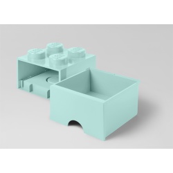 Cutie depozitare LEGO 2x2 cu sertar, aqua - Img 3