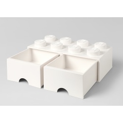 Cutie depozitare LEGO 2x4 cu sertare, alb - Img 2