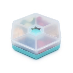 CUTIE SNACK HEXAGON SNACKLE 6 COMPARTMENTE, MELII, BLUE - Img 4