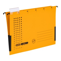 DOSAR SUSPENDAT CU BURDUF ELBA ULTIMATE A4, CARTON 240G/MP, BLUE ANGEL, CAPACITATE 330 FILE, PORTETICHETA, CULOARE GALBEN