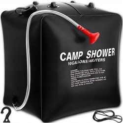 Dus solar suspendat pentru camping sau plaja, capacitate 40l, culoare Neagra - Img 2