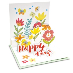 Felicitare POP-UP fantasie, cu modele asortate cu detalii aurii pe exteriorul felicitarii - 13.5 x 13.5 cm (48 buc/display) - Img 4
