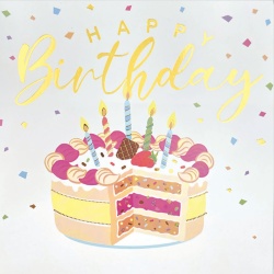 Felicitare POP-UP zi de nastere, cu modele asortate cu detalii aurii pe exteriorul felicitarii - 13.5 x 13.5 cm (48 buc/display) - Img 9