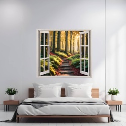 Folie imprimata color pentru decor perete locuinta, dimensiune 125 x 110cm, model: VIEW TO HAVEN 37 - Img 1