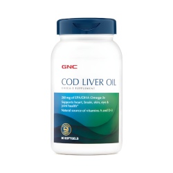 Gnc Cod Liver Oil, Ulei Triplu Din Ficat De Cod, 90 Cps