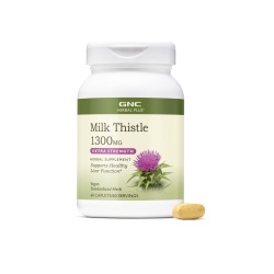 Gnc Herbal Plus Milk Thistle 1300 Mg, Extract Standardizat De Silimarina, 60 Tb