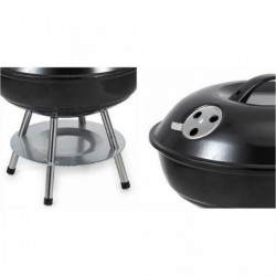 Gratar rotund negru cu capac Algon - 34 CM - Img 2