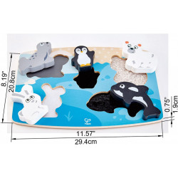 Hape puzzle tactil - animalele polare - Img 5