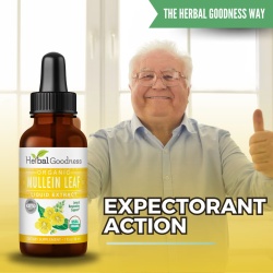 Herbal Goodness Organic Mullein Leaf Liquid Extract, Extract Lichid Organic Din Frunze De Lumanarica, 30 Ml - Img 6