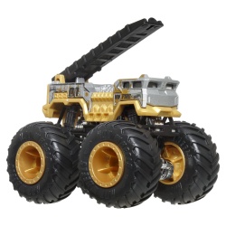 HOT WHEELS MONSTER TRUCK SI MASINUTA METALICA 5 ALARM AURIU - Img 5