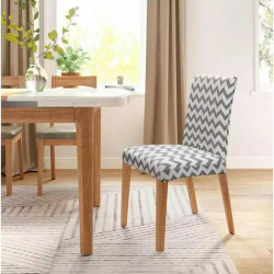 Husa universala pentru scaune clasice, model WAVE, culoare GRI + ALB - Img 1