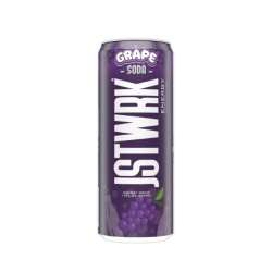 Jst Wrk Energy Drink, Bautura Energizanta Carbogazoasa Cu Aroma De Struguri, 355 Ml