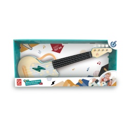 Jucarie din lemn – Instrument Ukulele (chitara) alba – invata sa canti cu lumini - Img 7