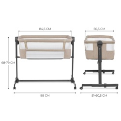KINDERKRAFT BEDSIDE COT NESTE UP 2 BEIGE - Img 7
