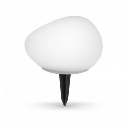 Lampa solara - forma pietricele - sticla mata - 165 x 142 x 115 mm - LED alb cald - Img 2