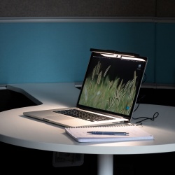 LAMPA UNILUX LED TRAVELIGHT, SISTEM PRINDERE PE LAPTOP, INTENSITATE REGLABILA, LUMINA RECE/CALD, ALIMENTARE USB 5V/1A, CABLU 1M, PORTABILA, HUSA INCLUSA, ALUMINIU/ABS, CULOARE NEGRU