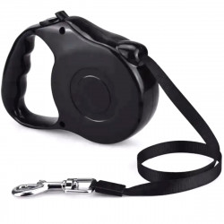 Lesa Retractabila Automata cu carabina pentru caini, lungime sfoara 5m, culoare Neagra - Img 2