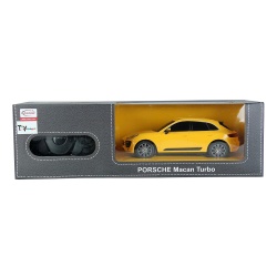 MASINA CU TELECOMANDA PORSCHE MACAN TURBO GALBEN CU SCARA 1 LA 24 - Img 1