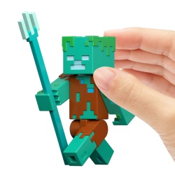 MINECRAFT CRAFT A BLOCK FIGURINA DROWNED 8CM - Img 7