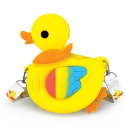 Mini geanta Ducky din silicon, cu fermoar si curea de umar reglabila - 15 x 17 x 2.5 cm (8 buc/display) - Img 3