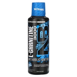 Nutrabio L-carnitine 3000 Blue Razz Flavor, L-carnitina Lichida, Cu Aroma De Punch De Blue Razz, 473 Ml