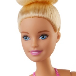 PAPUSA BARBIE BALERINA BLONDA CU COSTUM ROZ - Img 4