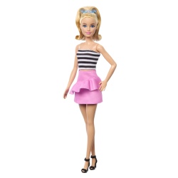PAPUSA BARBIE FASHIONISTA BLONDA CU PARUL PRIN IN COADA SI FUSTA ROZ - Img 2
