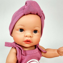 Papusa Nines D'Onil, Joy, fara par, cu bentita roz, cu miros de vanilie, 37 cm - Img 2