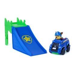 PATRULA CATELUSILOR FILMUL CU DINOZAURI SET VEHICUL CU RAMPA SI FIGURINA CHASE - Img 2