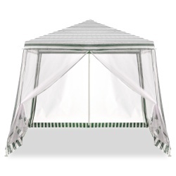 Pavilion de gradina, cort pentru petreceri, foișor cu plasa de tantari, culoare alb/verde, dimensiune 3 x 3 m - Img 2