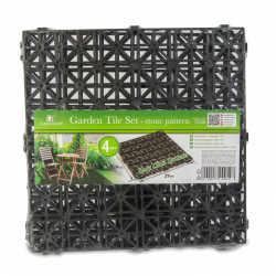 Paviment pentru gradină - plastic - negru - 29 x 29 x 1,5 cm - 4 buc/pachet - Img 3