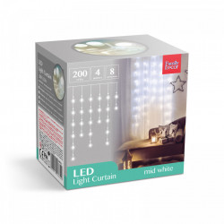 Perdea luminoasă - 200 LEDuri - albă - IP44 - 4,2 m - 8 programe - Img 6