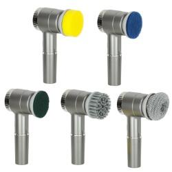 Perie electrica "5-in-1" cu 5 accesorii de curatare pentru baie, podea, rosturi faianta, piscina, cu afisaj cu LED si incarcare USB - Img 6