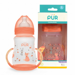 PUR 9023 – BIBERON CU GURA LARGA, DESEN SI MANERE +6 LUNI, 250ML - Img 2
