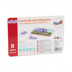 PUZZLE DIN LEMN STEGOZAUR, 8 PIESE