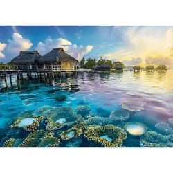 PUZZLE TREFL 1000 COLECTIA SUA APUS DE SOARE ULUITOR PE LAGUNA POSTER INCLUS - Img 2