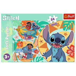 PUZZLE TREFL 24 MAXI STITCH ZIUA VESELA A LUI LILO SI STITCH - Img 3