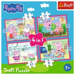 PUZZLE TREFL 4IN1 PEPPA PIG IUBESTE AVENTURILE - Img 6