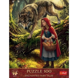 PUZZLE TREFL 500 PREMIUM PLUS POVESTI FERMECATE SCUFITA ROSIE SI LUPUL - Img 3