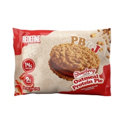 Redefine Foods Oatmeal Protein Pie, Prajitura Proteica Cu Ovaz Cu Aroma De Unt De Arahide Si Gem De Capsuni, 70g